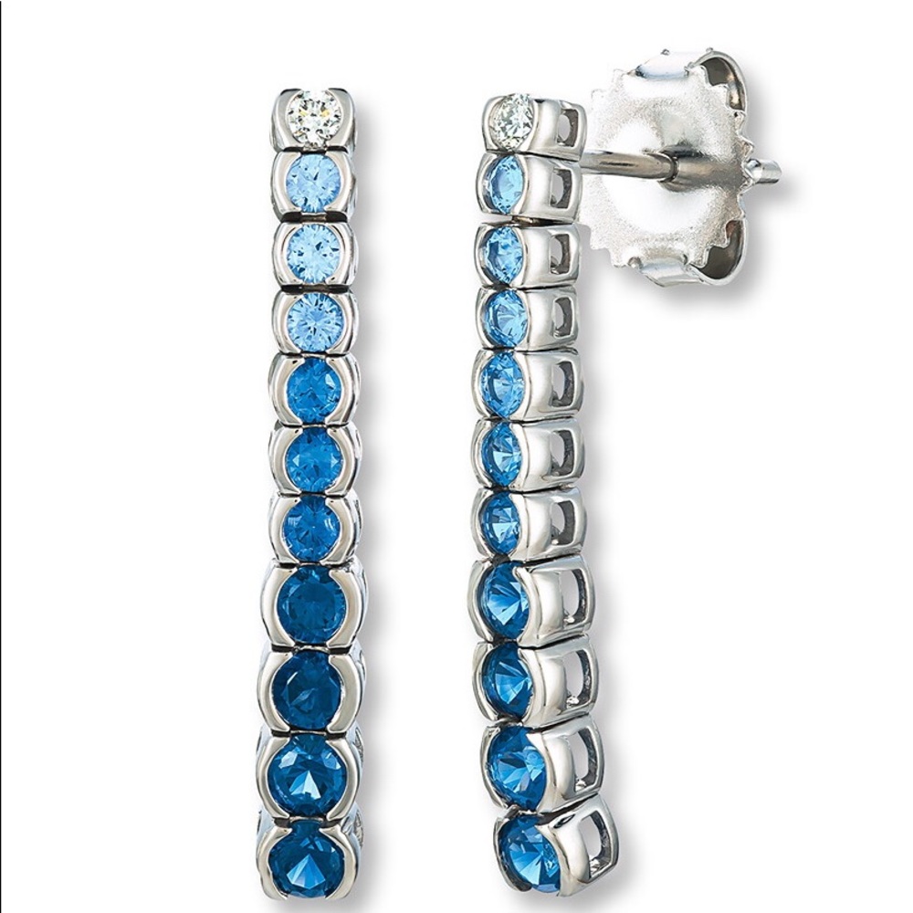 Jared dangle 14k Saphire diamond earrings